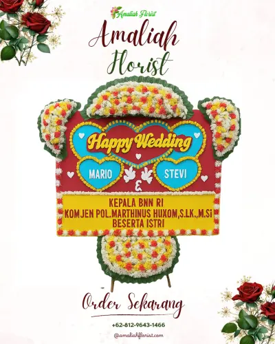 Karangan Papan Bunga Pernikahan di Pakisjaya